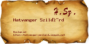 Hatvanger Szilárd névjegykártya