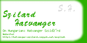 szilard hatvanger business card